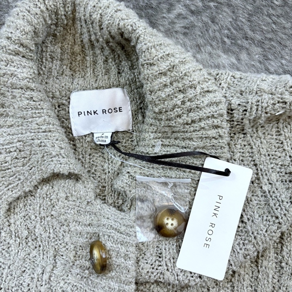 NWT Pink Rose Cozy Cardigan Top - Picture 3 of 10